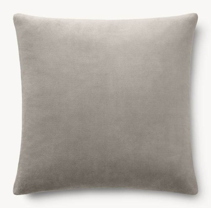 Overhead view of Velvet & Sateen Solid Pillow Cover - Square 