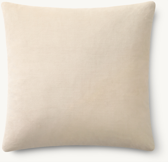 Overhead view of Velvet & Sateen Solid Pillow Cover - Square 