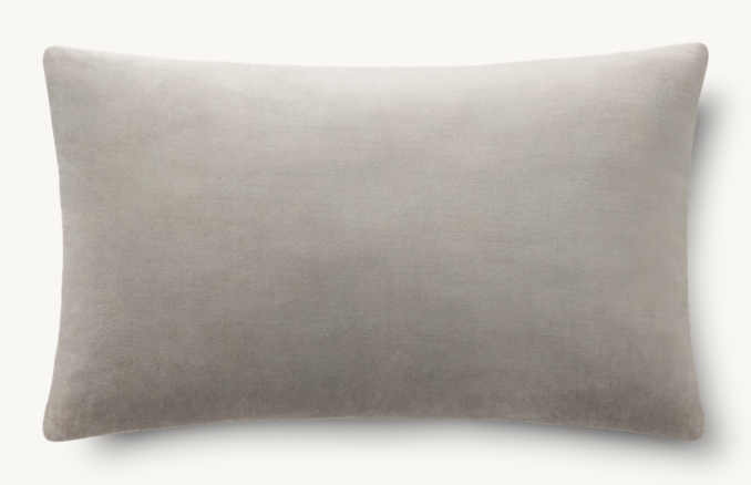 Overhead view of Velvet & Sateen Solid Pillow Cover - Lumbar 