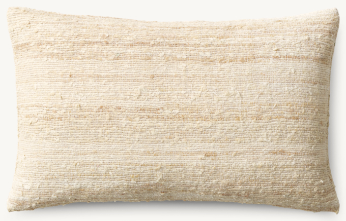 Seta Raw Silk Textured Pillow Cover - Lumbar