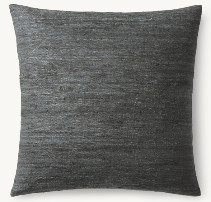 Overhead view of Seta Raw Silk Marled Pillow Cover - Square 