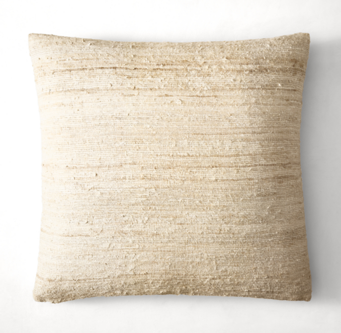 Seta Raw Silk Textured Pillow Cover Square