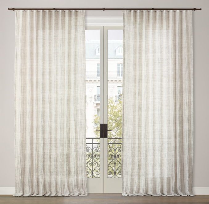 Custom Italian Linen Gauze Sheer Ripple Fold Drapery