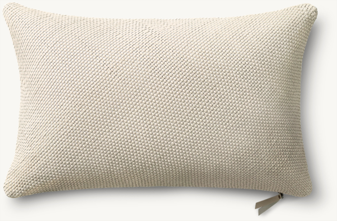Overhead view of Handwoven Nappa Leather Tile Pillow Cover - Lumbar  