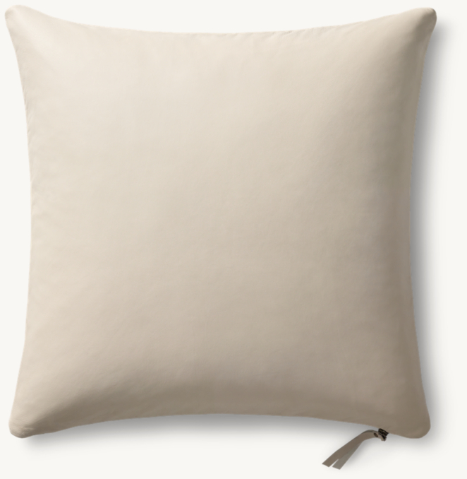 Overhead view of Handwoven Nappa Leather Solid Pillow Cover - Square  