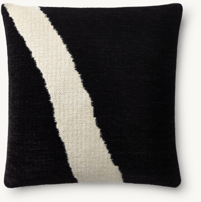 Overhead view of Abstract Chenille Diagonal Pillow Cover - Square