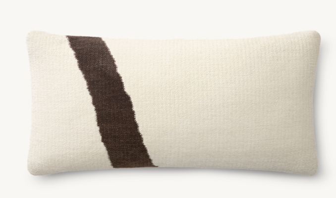 Overhead view of Abstract Chenille Diagonal Pillow Cover - Lumbar  