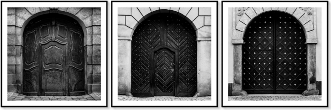 Front view of Nathan Dehart: Prague Doors 1-3 Collection 