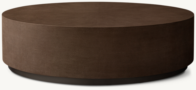 Front view of Graydon Shagreen Plinth Round Coffee Table 