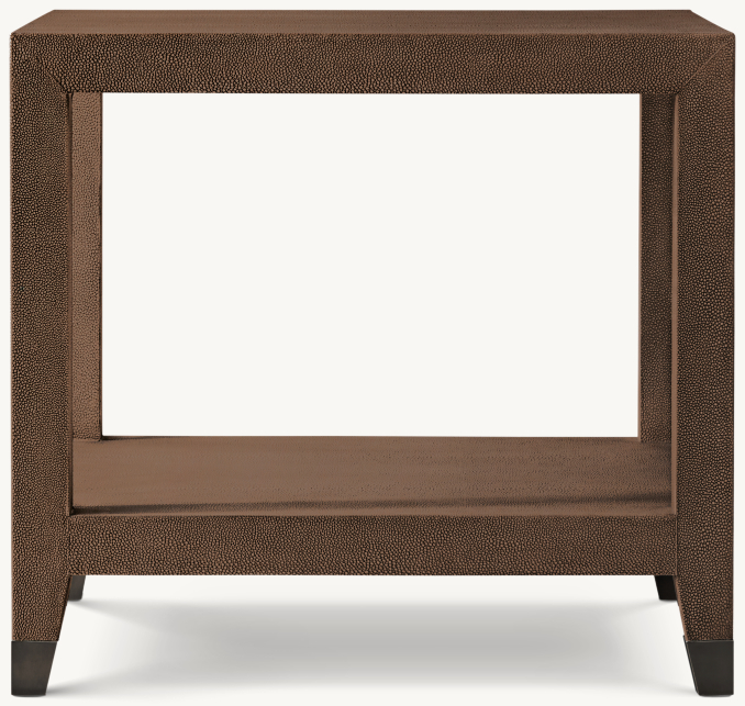 Front view of Graydon Shagreen Square Side Table 