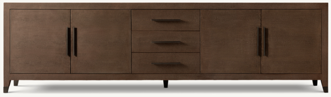 Graydon Shagreen 4-Door Media Console with Drawers