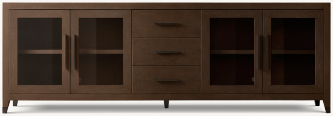 Graydon Shagreen Glass 4-Door Sideboard With Drawers
