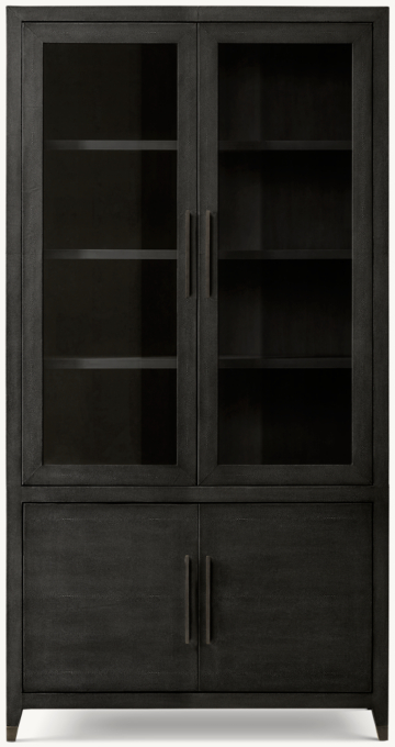 Graydon Shagreen Glass Double-Door Sideboard & Hutch