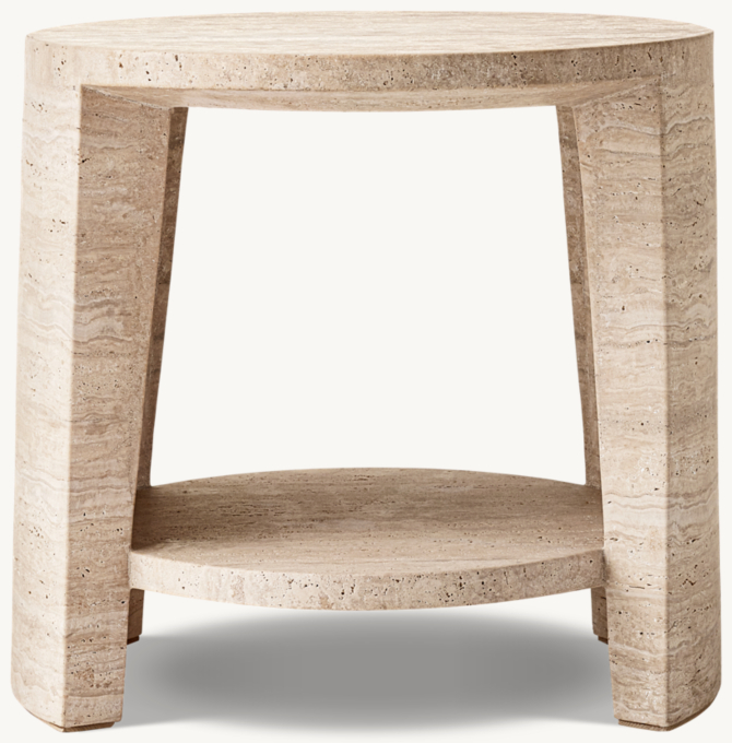 Wyeth Travertine Round Side Table