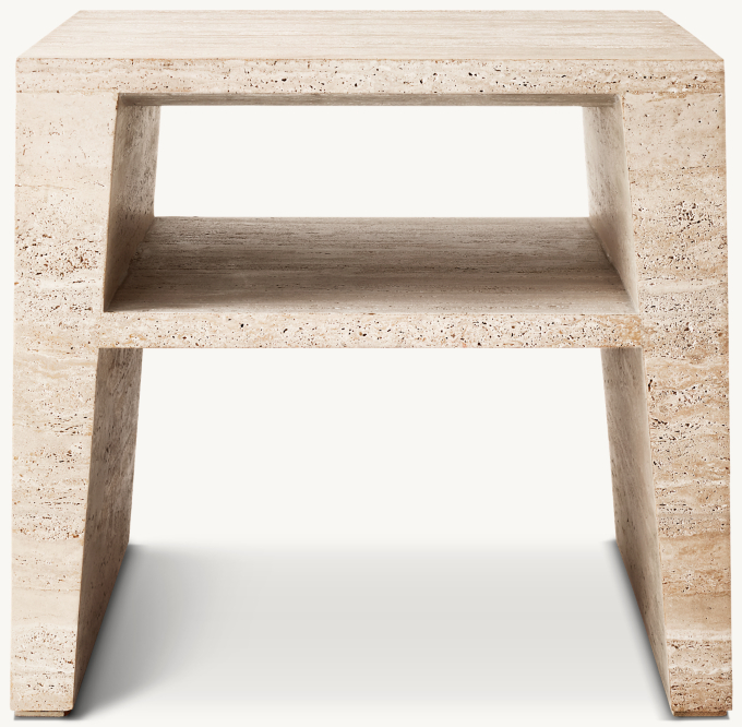 Wyeth Travertine Square Side Table
