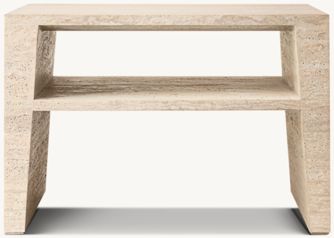 Wyeth Travertine Rectangular Side Table