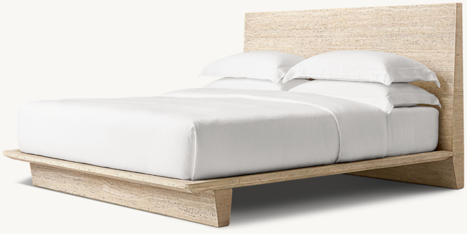 Wyeth Travertine Panel Platform Bed