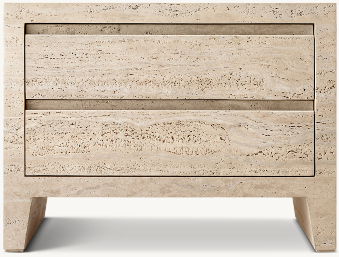 Wyeth Travertine Closed Nightstand