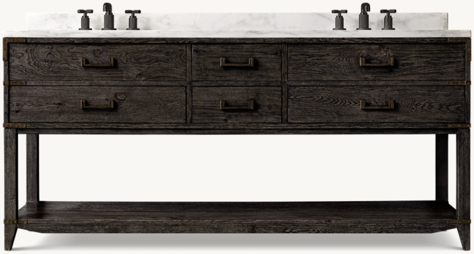 Cayden Campaign Double Washstand With Corner Brackets