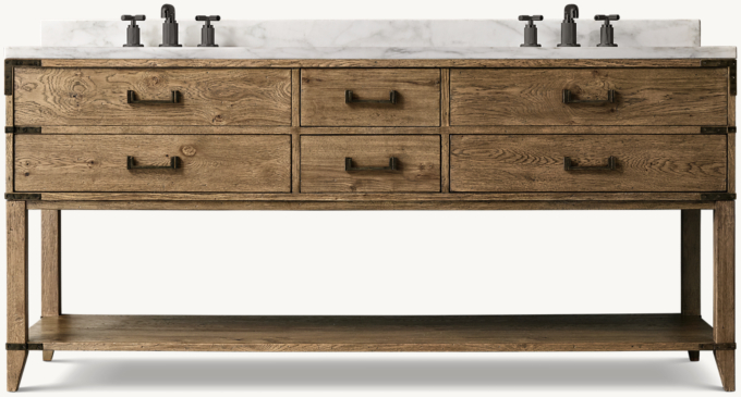 Cayden Campaign Double Washstand With Corner Brackets