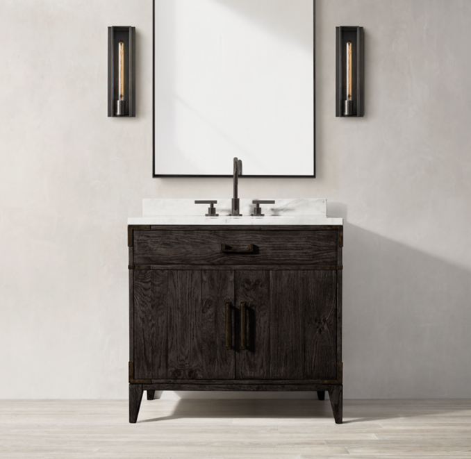 Cayden Campaign Single Vanity with Corner Brackets
