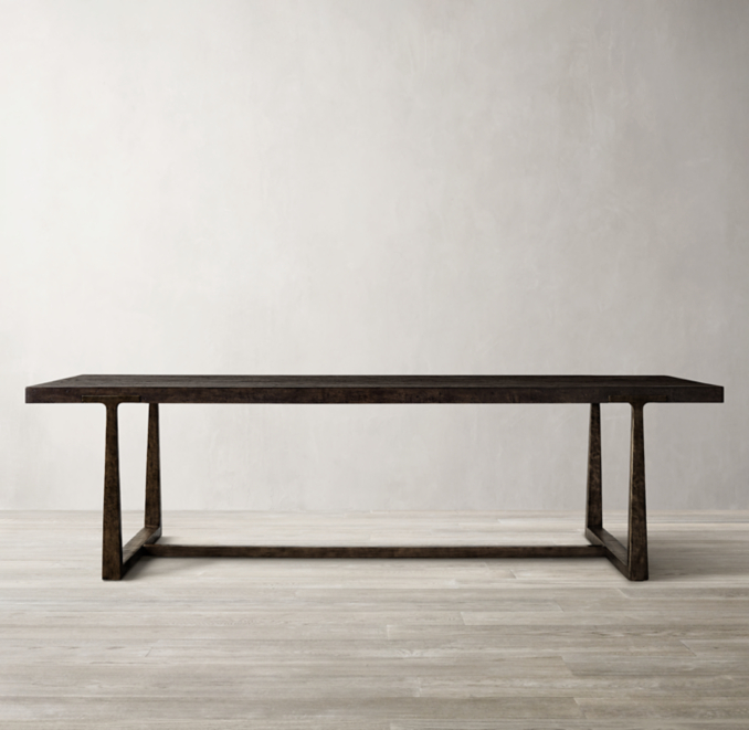 T-Brace Rectangular Extension Dining Table