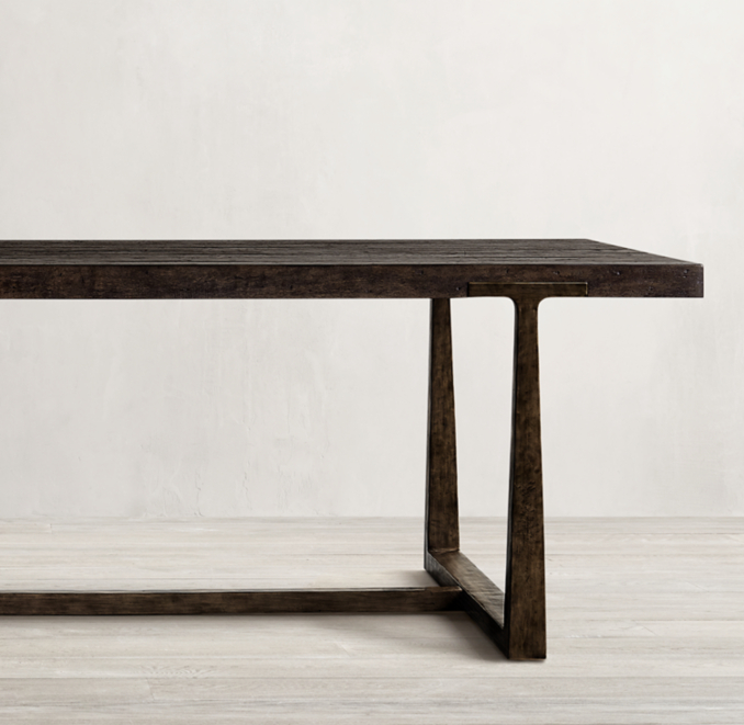 T-Brace Rectangular Extension Dining Table