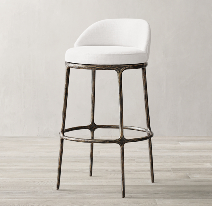 Thaddeus Fabric Swivel Bar and Counter Stool