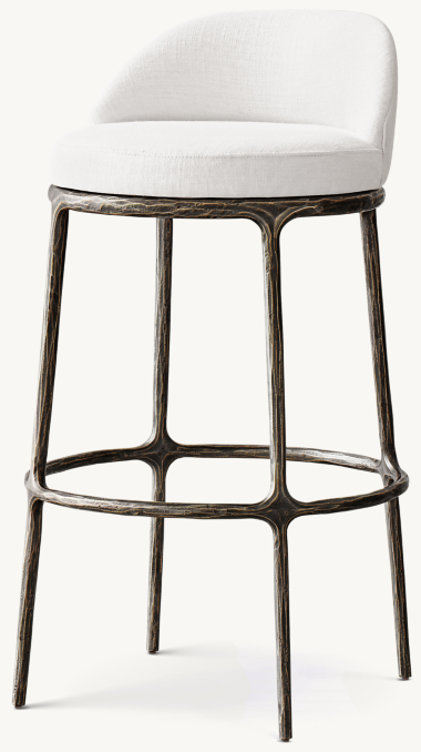 Thaddeus Fabric Swivel Bar & Counter Stool | RH