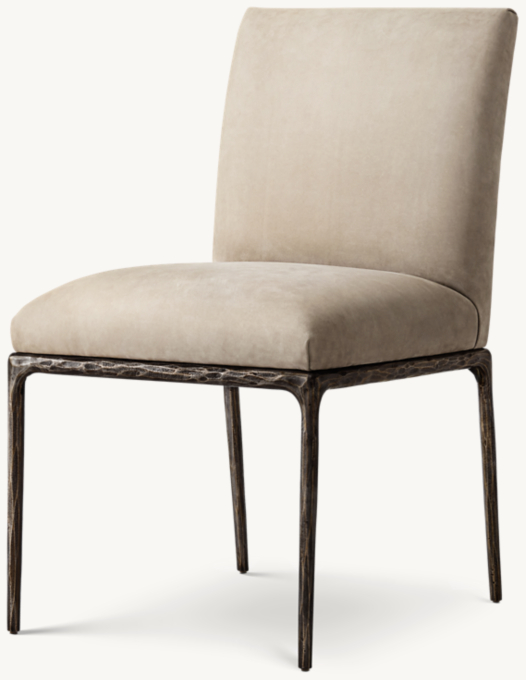 THADDEUS TRACK LEATHER DINING SIDE CHAIR