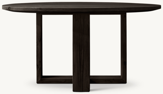 Wyeth Oak Cross-Base Round Dining Table