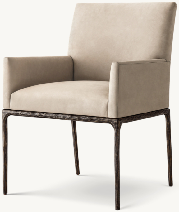 Thaddeus Track Leather Dining Armchair