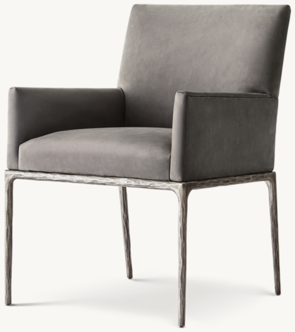 Thaddeus Track Leather Dining Armchair