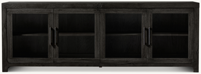 Davos Oak Glass 4-Door Sideboard