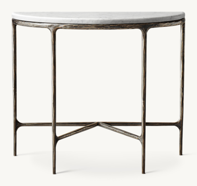 Thaddeus Marble Demilune Console Table