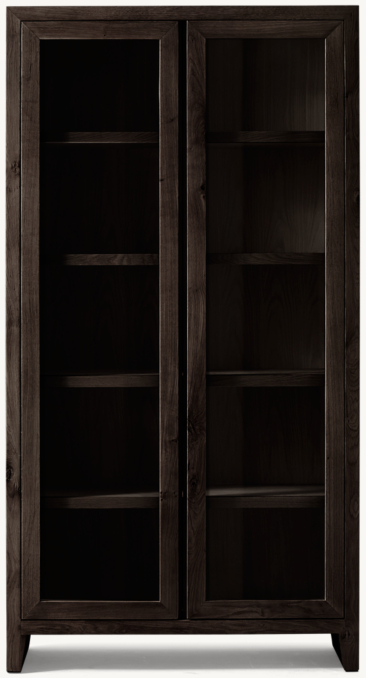 Front view of Wyeth Oak Glass Cabinet 