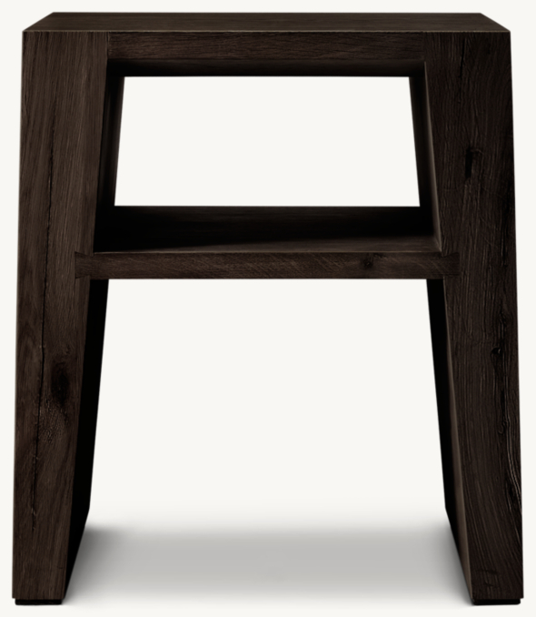Front view of Wyeth Oak Square Side Table 