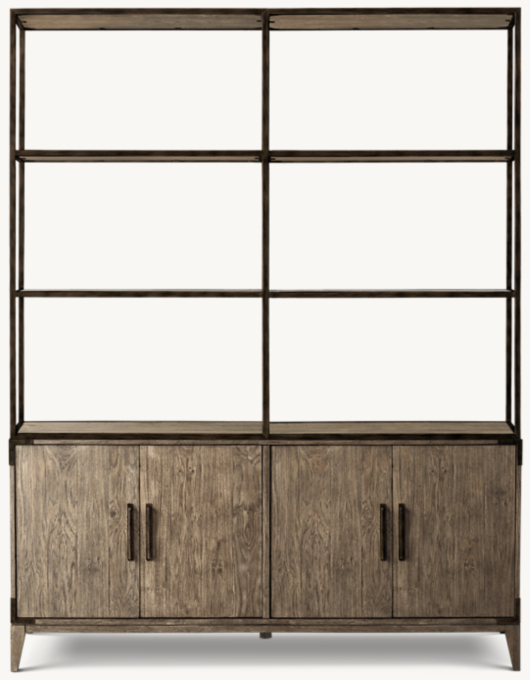 Cayden Campaign 4-Door Open Sideboard & Hutch