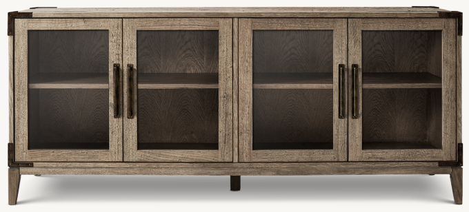 Cayden Campaign Glass 4-Door Sideboard