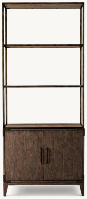 Cayden Campaign Double-Door Open Sideboard & Hutch