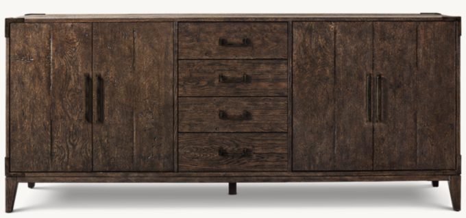 Cayden Campaign 4-Door Sideboard With Drawers