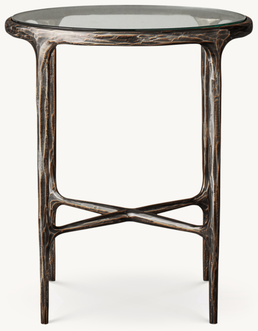 Thaddeus Glass Round Bedside Table