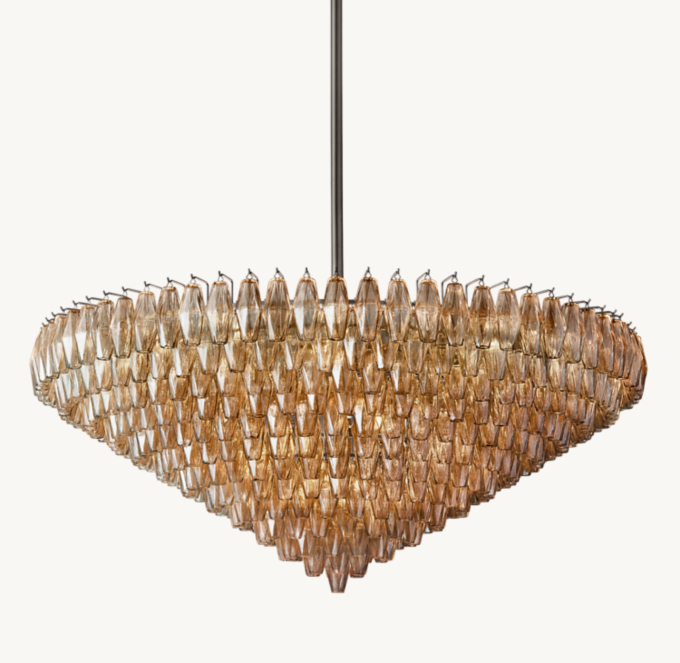 Chiara Smoke Glass Tiered Round Chandelier 62\"