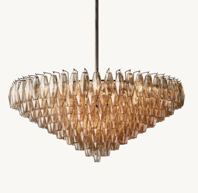 Chiara Smoke Glass Tiered Round Chandelier 47\"