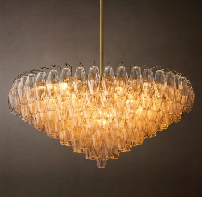 Chiara Clear Glass Tiered Round Chandelier