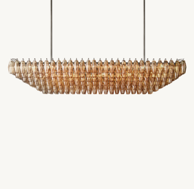 Chiara Smoke Glass Tiered Chandelier 74" - Elegant Lighting
