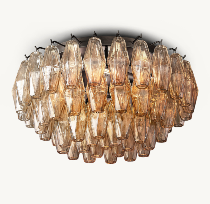 Chiara Smoke Glass Flushmount 22\"