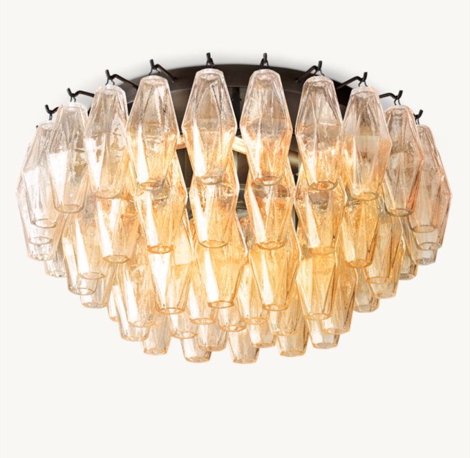 Chiara Clear Glass Flushmount 22\"