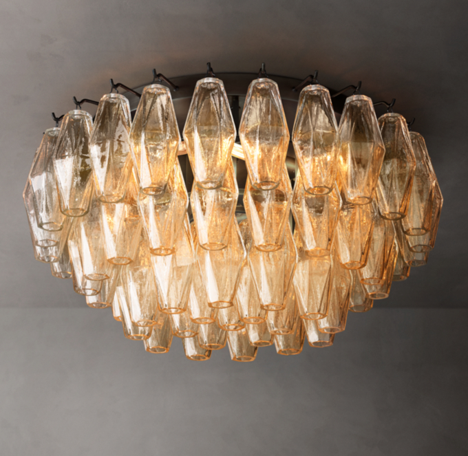 Chiara Clear Glass Flushmount 22\"