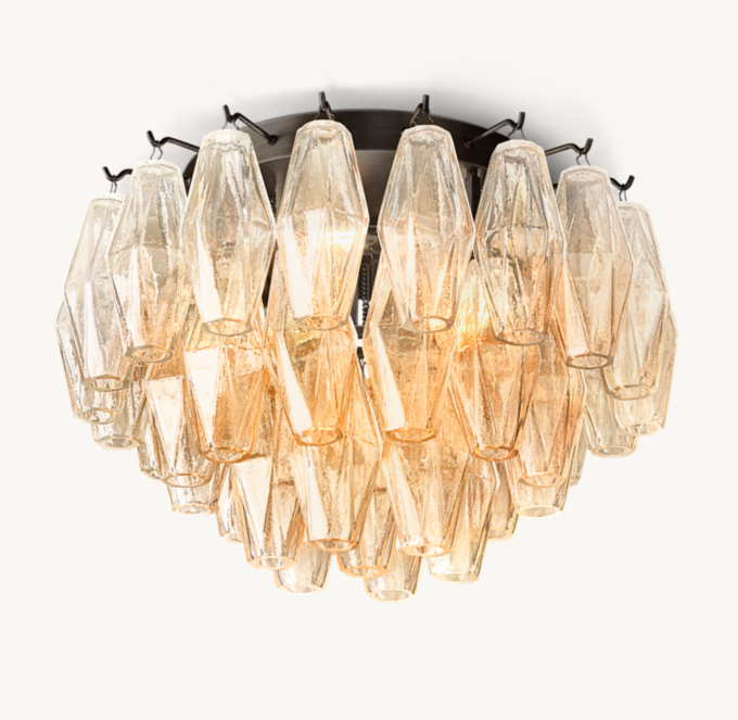 Chiara Clear Glass Flushmount 17\"
